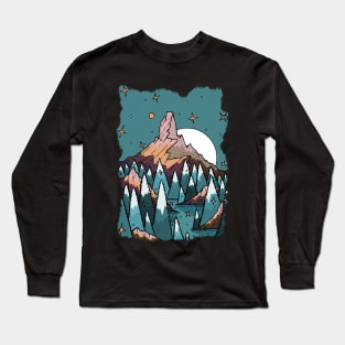 A lake by the peak Long Sleeve T-Shirt